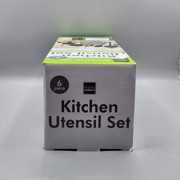 New 6 Piece Kitchen Utensil Set Plastic Nylon Non Scratch Cooking Black - Picture 5 of 6